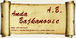 Anda Bajkanović vizit kartica